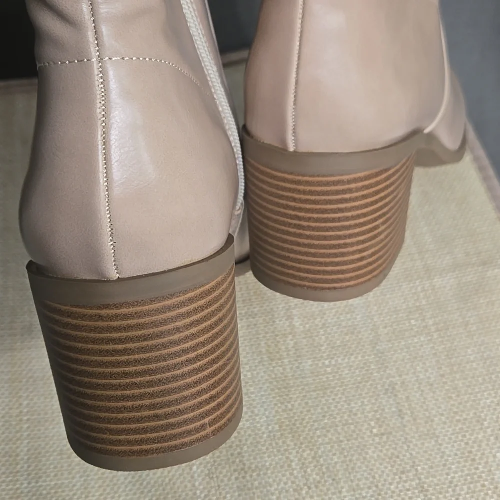 Journee Collection Over-the-Knee Block Heel Boots in Beige